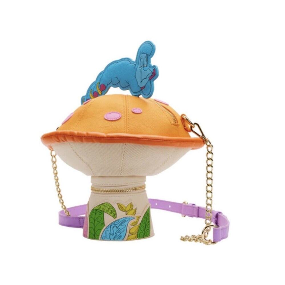 LOUNGEFLY ALICE IN WONDERLAND Mushroom Crossbody Bag STITCH SHOPPE Caterpillar - Picture 3 of 12